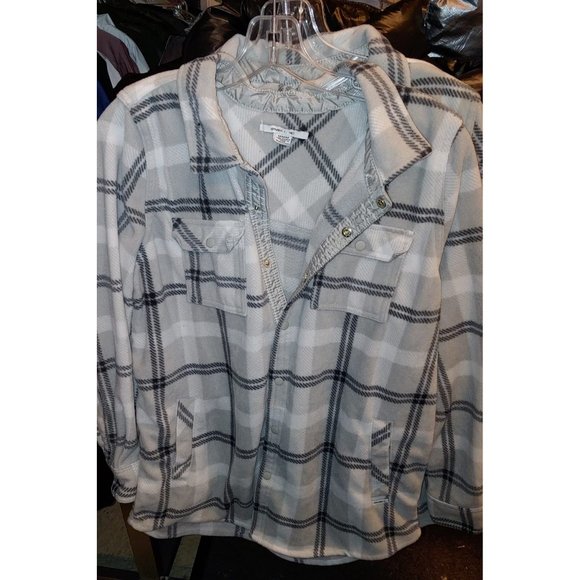 O'Neill Womens plaid fleece shirt jacket--Grey - Picture 3 of 6